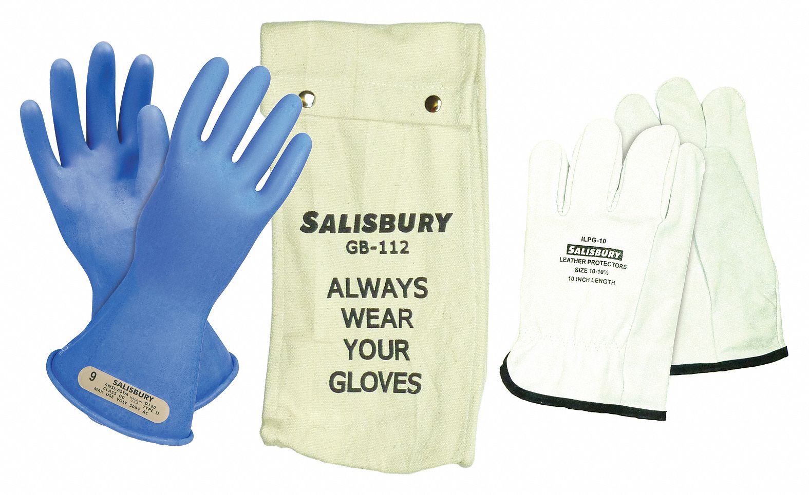 SALISBURY Salisbury GK011BL/7 Salisbury Electrical Glove Kit 1000V AC / 1500V DC, 11 in Glove