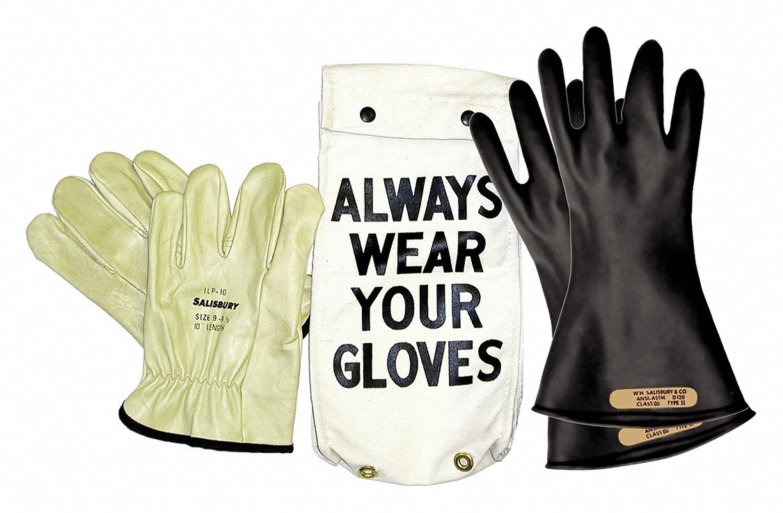 SALISBURY Kit para Guantes Aislantes , Negro , Goma natural