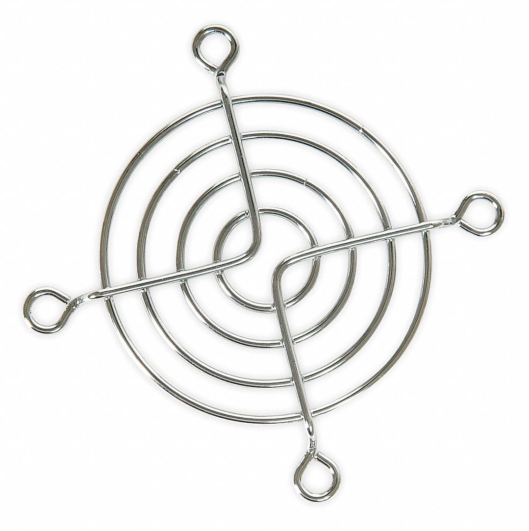 Axial Fan Guard: 2 3/8 in Radiator Connection, 3/16 in Dp, Steel, (4) 1-31/32 in, Guard