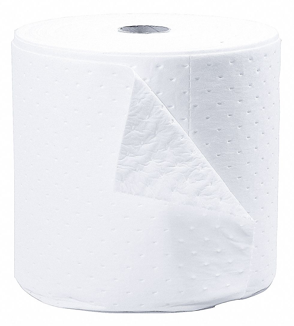 ABSORBENT ROLL, 18 GALLON CAPACITY, 15 X 18 IN PERFORATED SIZE, CASE, WHITE