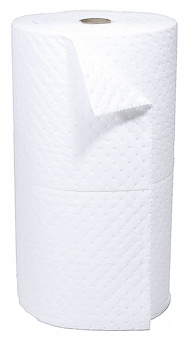 ABSORBENT ROLL, 37 GALLON CAPACITY, 15 X 15 IN PERFORATED SIZE, CASE, WHITE