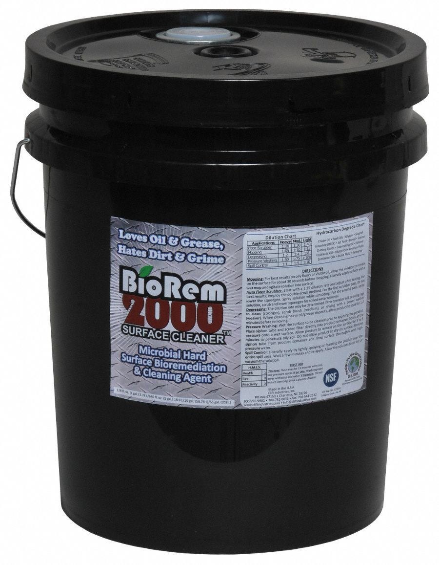 Cleaner/Degreaser: Water Based, Bucket, 5 gal Container Size, Ready to Use