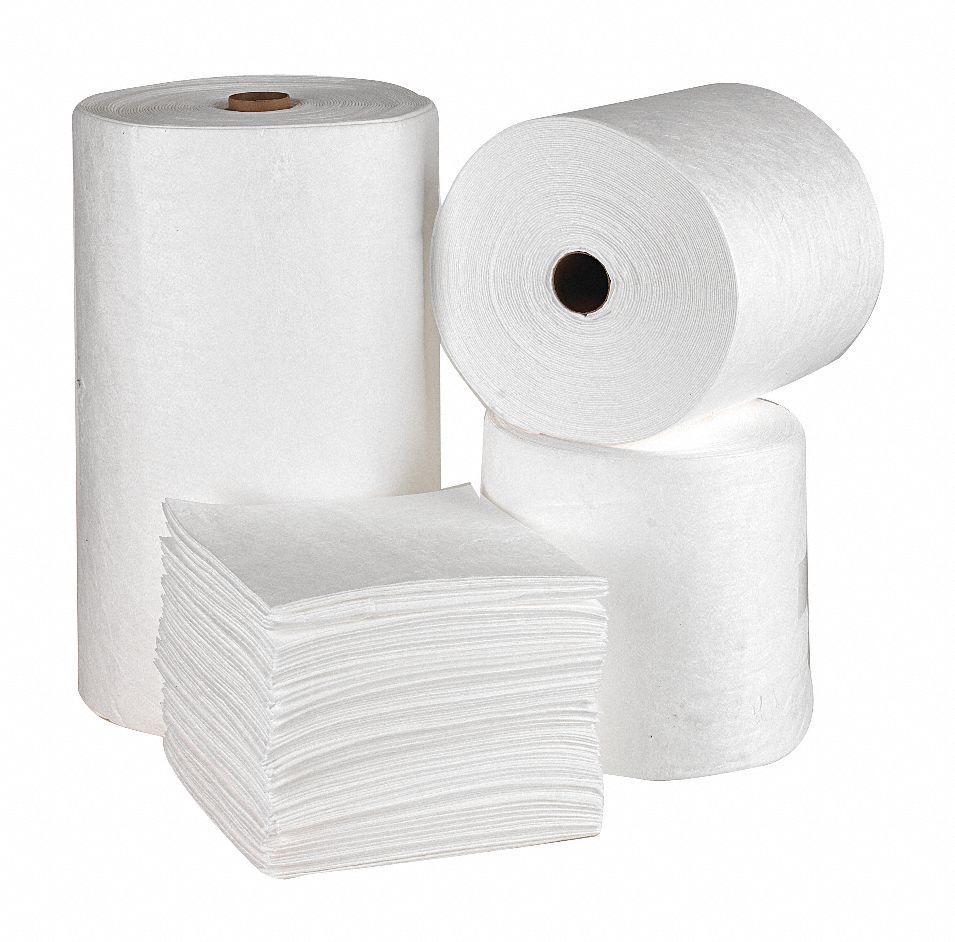 Absorb Roll, Oil-Based Liquids, White, PK2