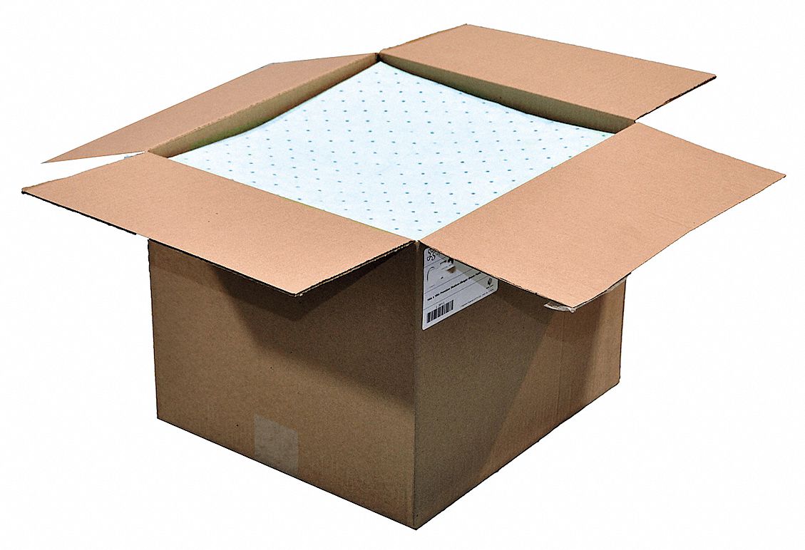 Absorbent Pad, Oil-Based Liquid, BLU, PK100