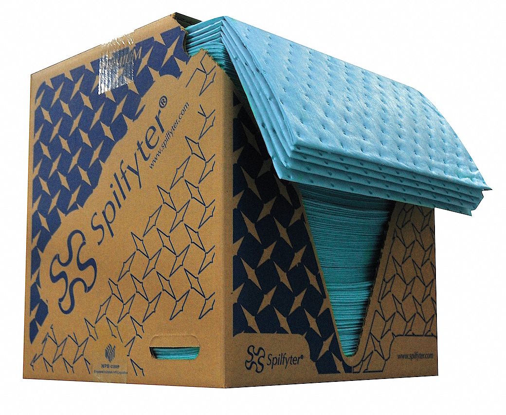 Absorbent Pad, Oil-Based Liquid, BLU, PK100