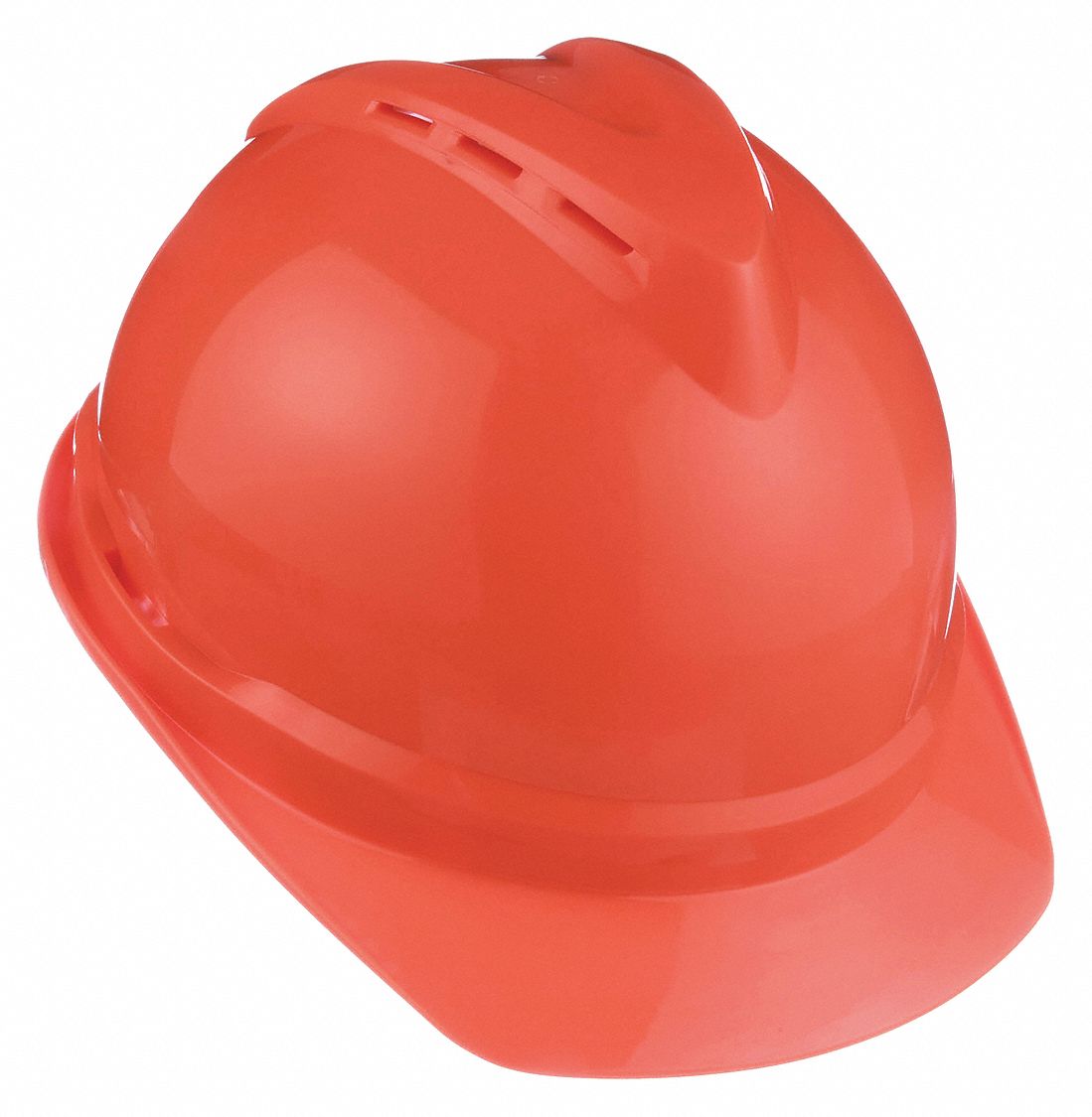 SLOTTED CAP, CSA, TYPE 1, CLASS E, PE, 6-PT FAS-TRAC III RATCHET, FRONT BRIM, HI-VIS ORANGE