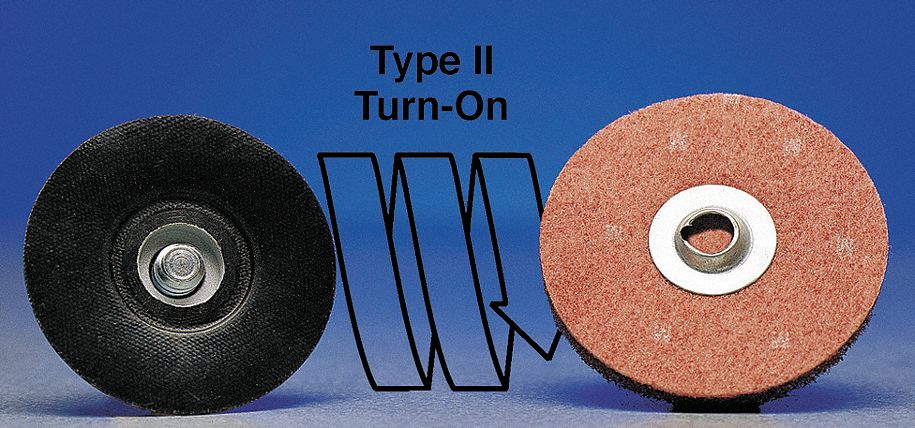 Quick Change Disc Backup Pad: TS, 2 in Dia, 1/4 in Straight-Shank, Medium Density