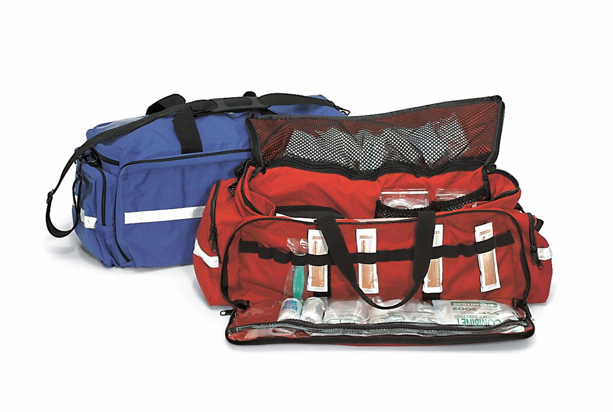 Trauma Bag: Red, 1000D Cordura, Zipper, 11 in Ht, 28 in Lg, 28 in Wd