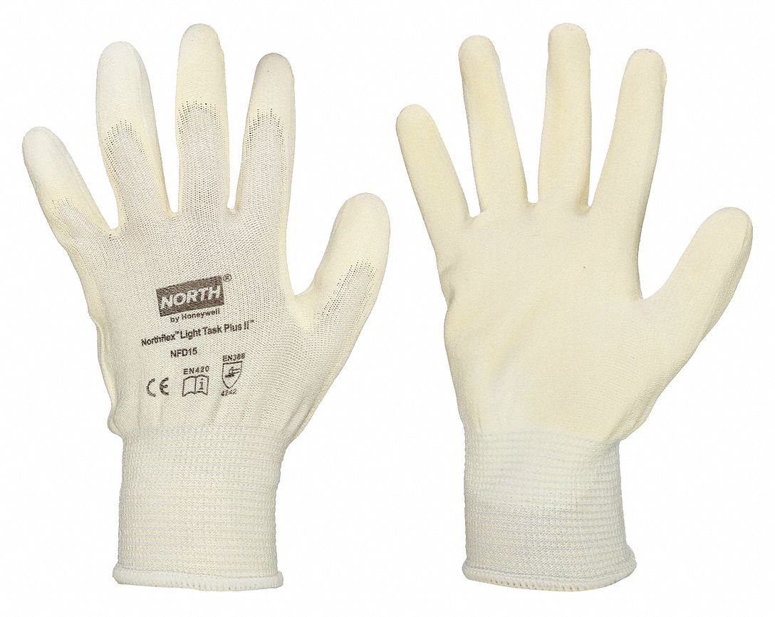 LIGHT TASK PLUS II GANTS ENDUITS,BLANC,M,POUCE DROIT,3/4 TREMPÉ