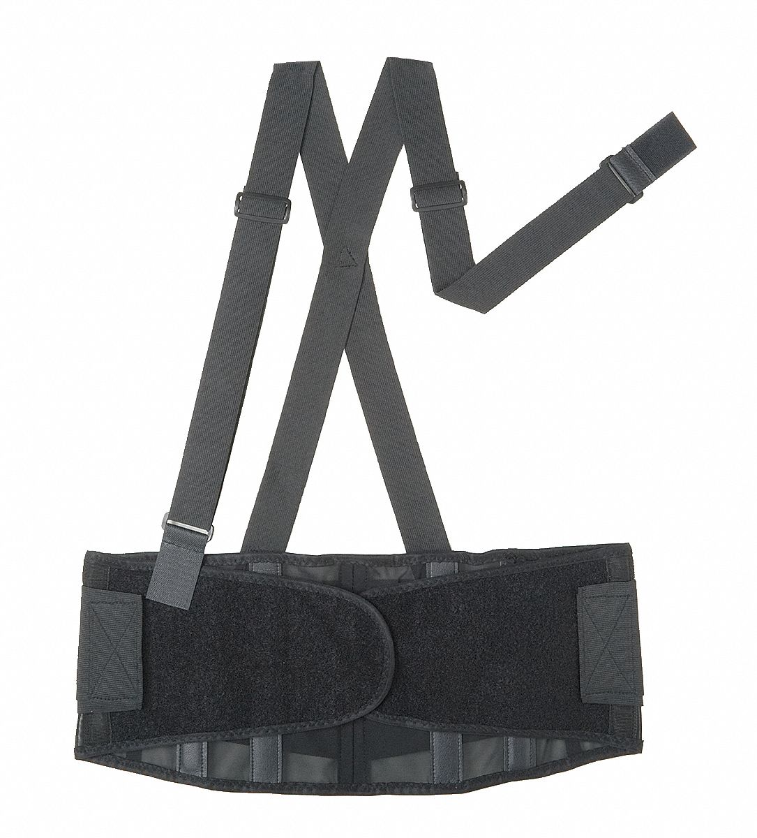 BACK SUPPORT W/STAY,BLACK,POLYESTER,L