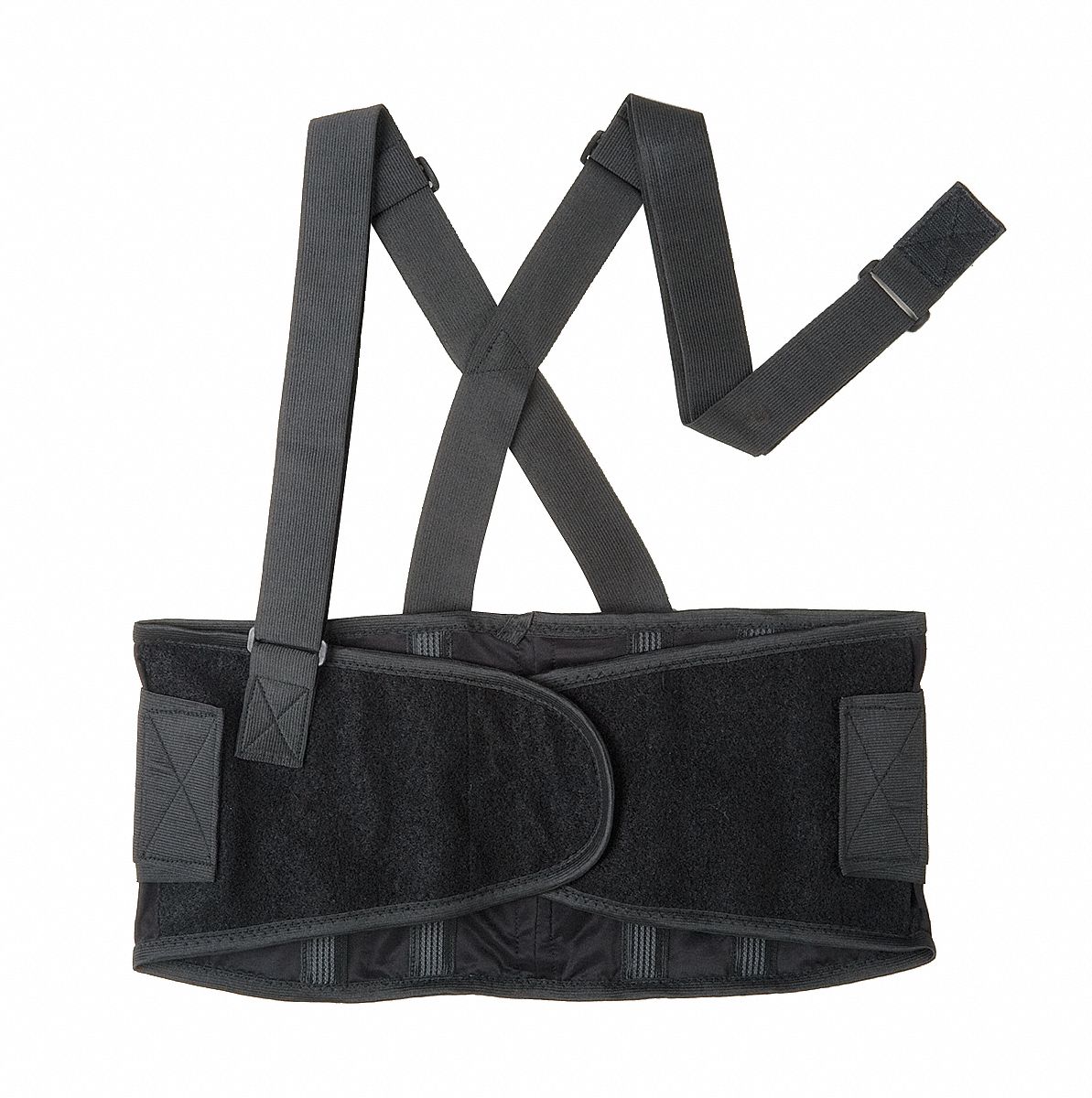 BACK SUPPORT W/STAY,BLACK,POLYESTER,L