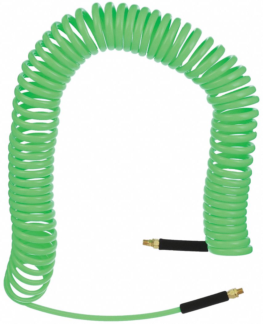 LEGACY, 3/8 in Hose Inside Dia., Green, Coiled Air Hose 3RWR6