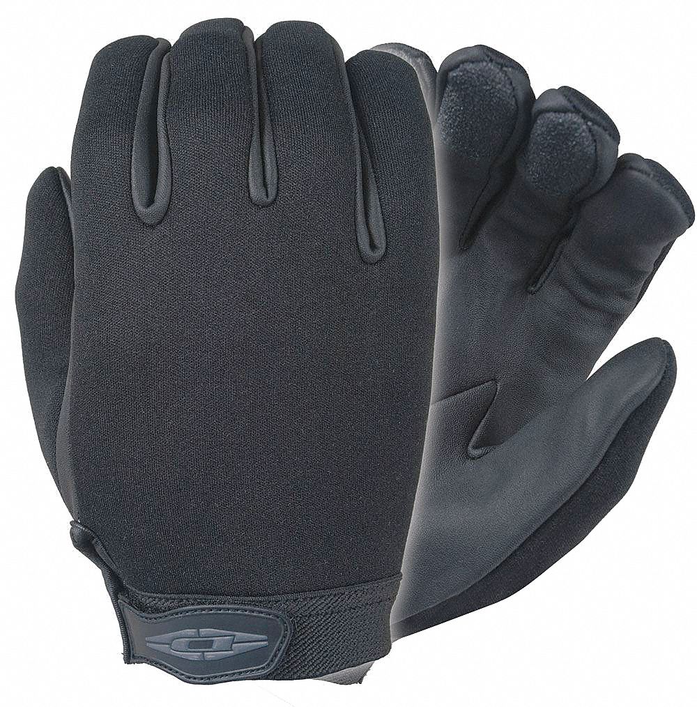 Law Enforcement Glove: Neoprene, Synthetic Leather, Kevlar(R), Black, S, 1 PR
