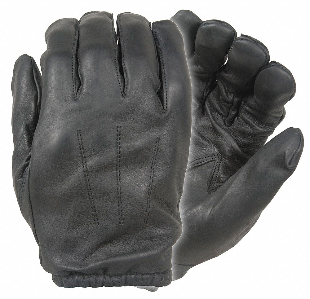 DAMASCUS Law Enforcement Glove, Cowhide Leather Palm Material, L, Black