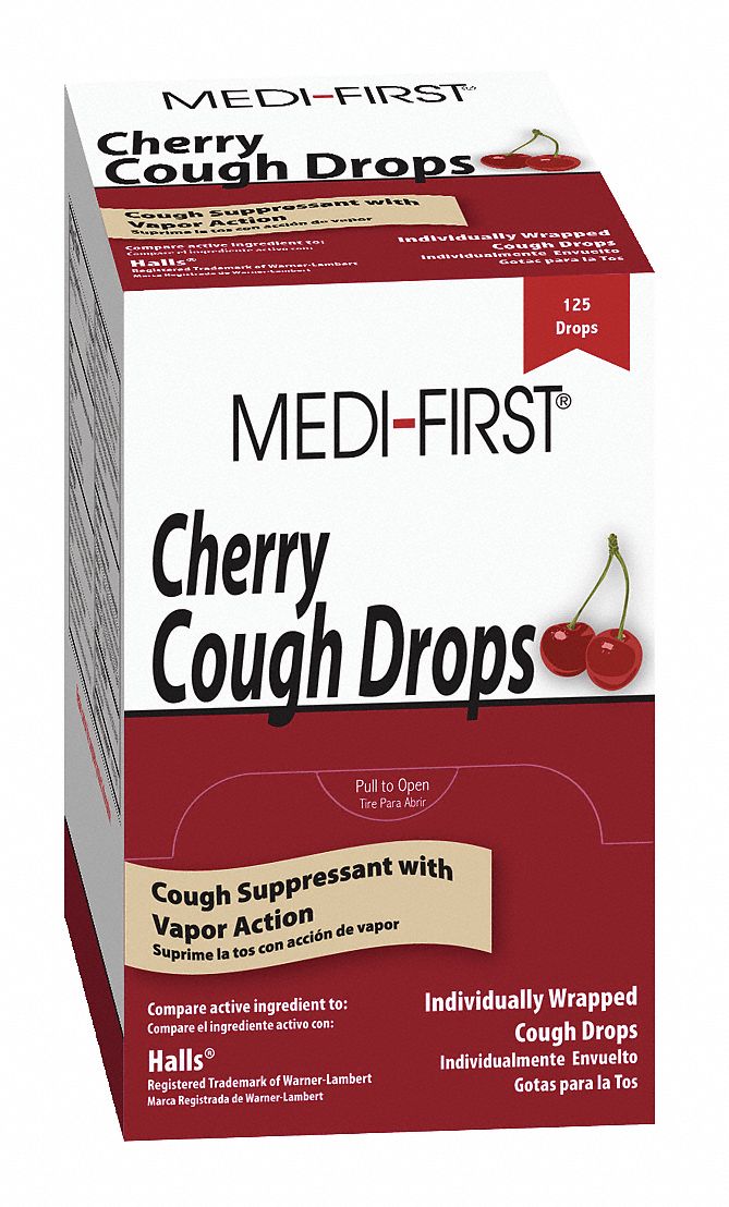 MEDIFIRST Cough Drops, Lozenge, 125 x 1, Regular Strength, Menthol