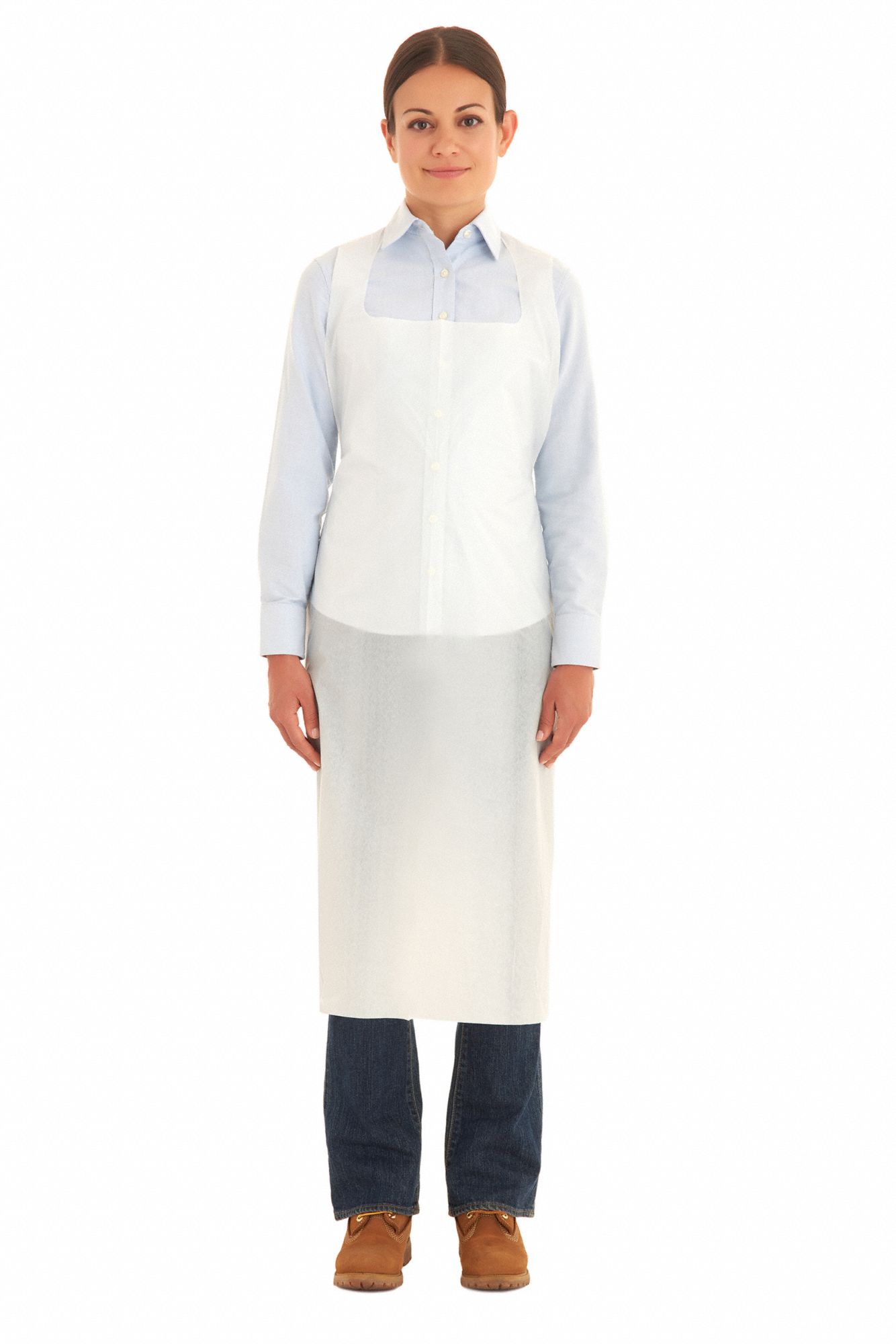 ALPHATEC Disposable Sleeve Apron Polyethylene, Light Duty, Shin, White
