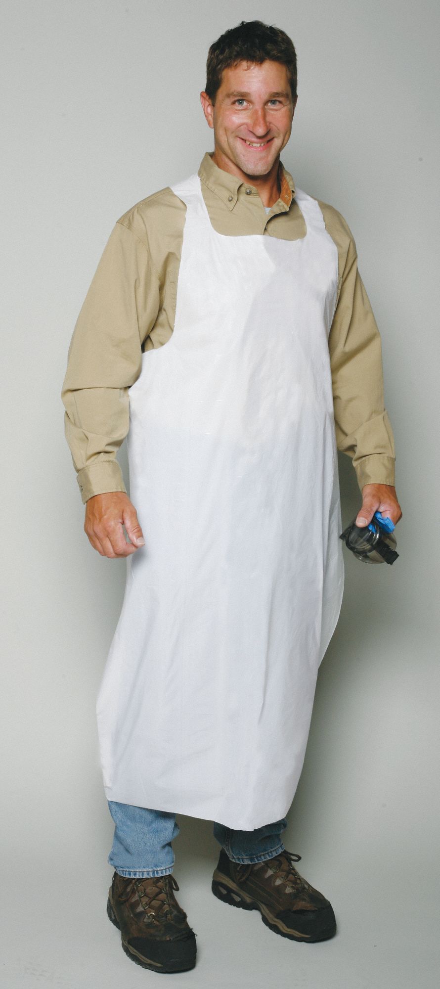 ALPHATEC Disposable Sleeve Apron Polyethylene, Light Duty, Shin, White