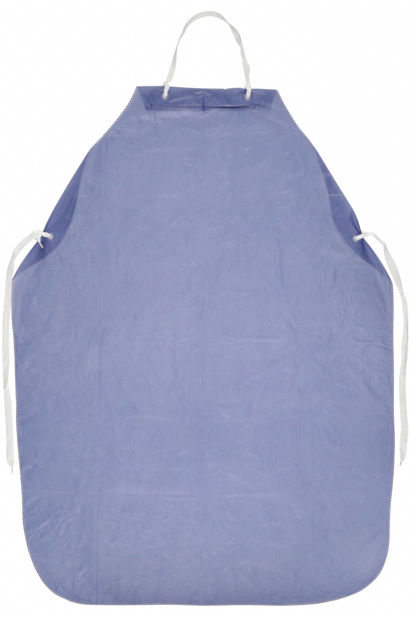 Bib Apron: Vinyl, 6 mil Thick, Shin, Tie, Tie, Blue, Universal