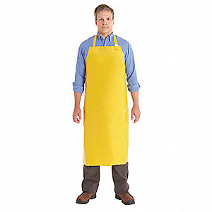 CHEMICAL RESISTANT APRON,YELLOW,50 IN L