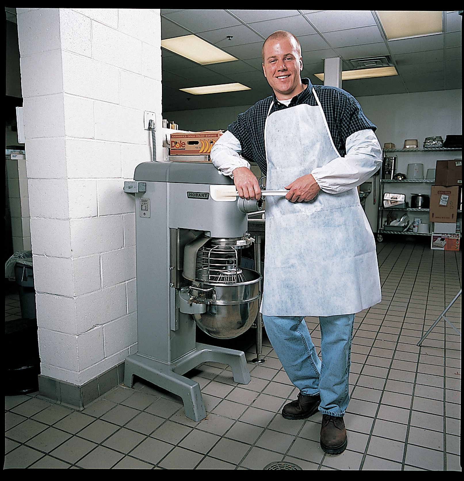 Bib Apron, Uni, Wht, Polycoated PP, PK100