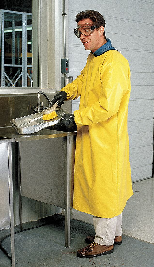 Smock Apron, L, Yellow, Neoprene Grainger