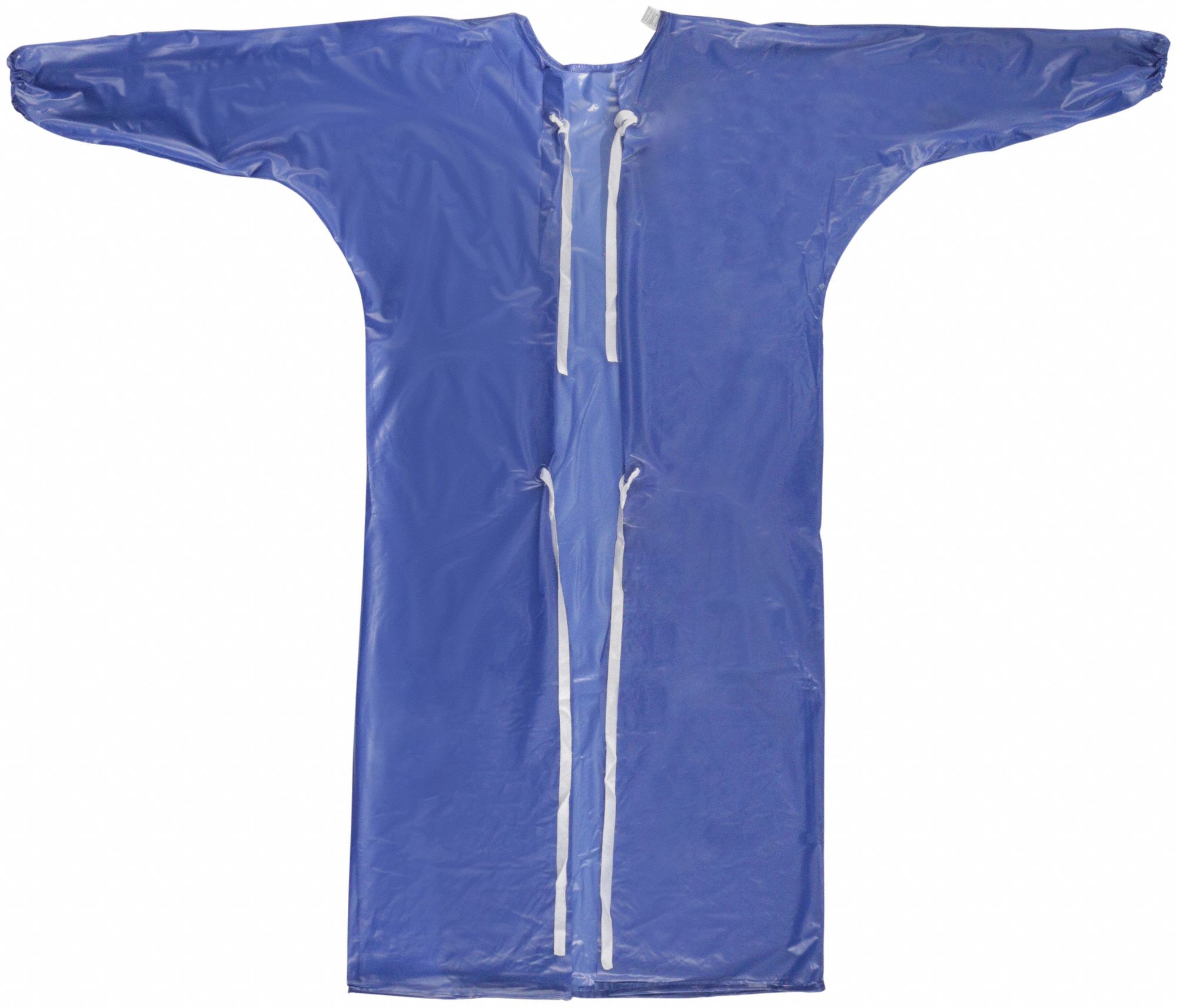 Apron: PVC, 8 mil Thick, Shin, Tie, Tie, Blue, 2XL