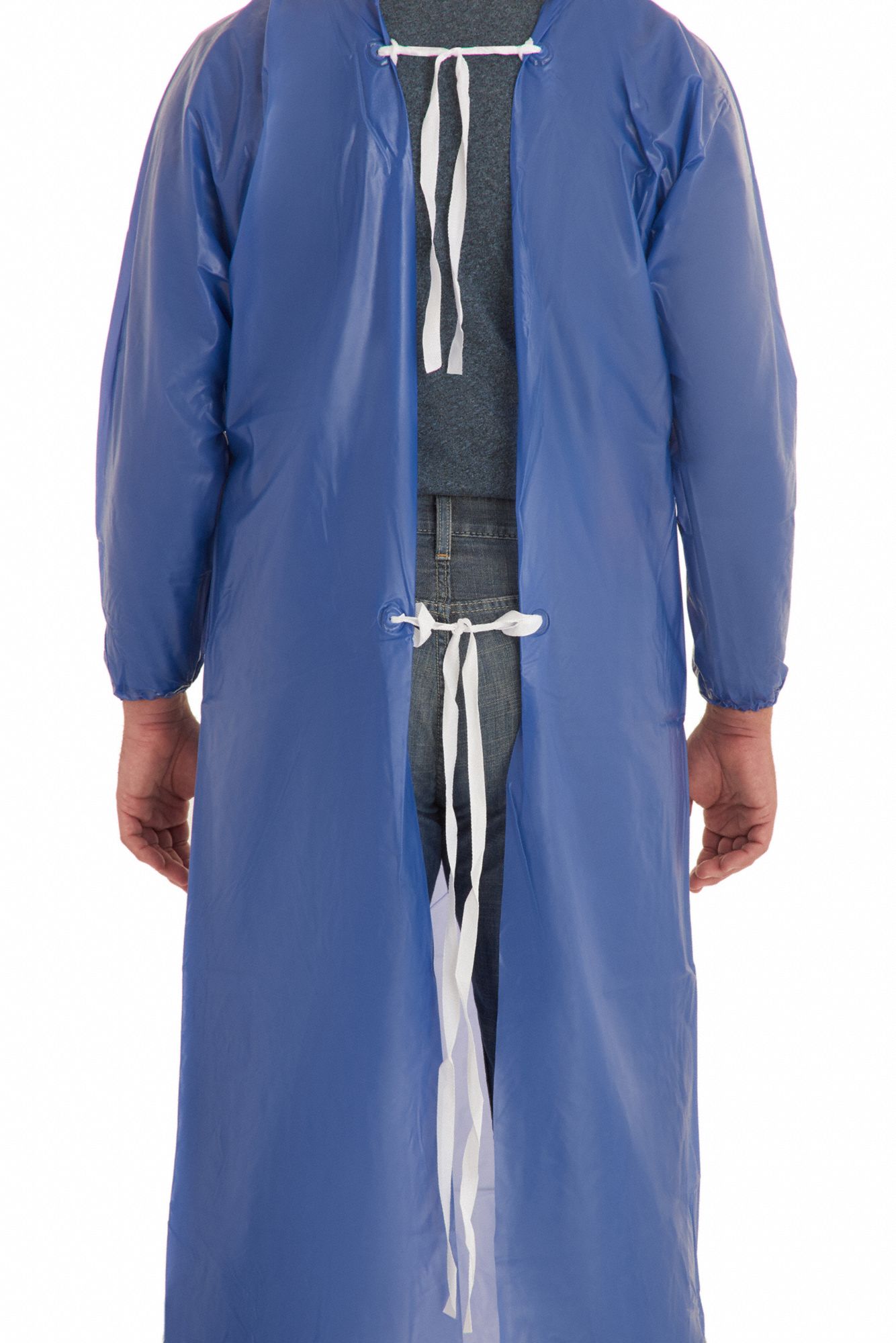 ANSELL Chemical Resistant Sleeve Apron, M, Blue, Vinyl 3RYV556910 Grainger