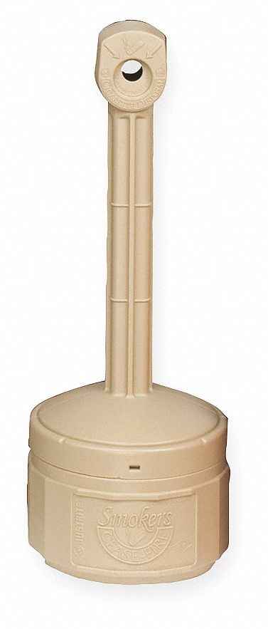 CIGARETTE RECEPTACLE,1 GAL.,TAN