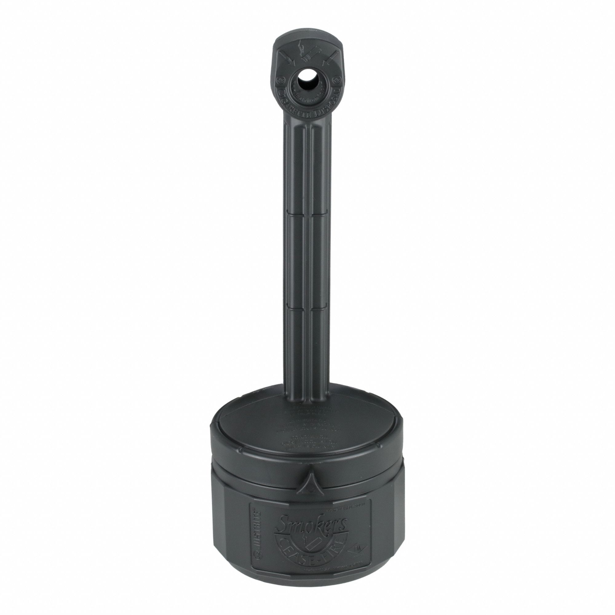 CIGARETTE RECEPTACLE,1 GAL.,BLACK