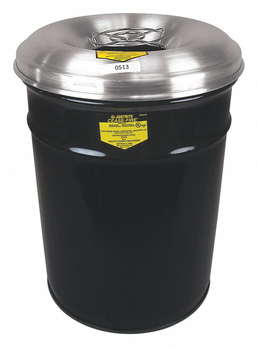 CIGARETTE RECEPTACLE,6 GAL.,BLACK