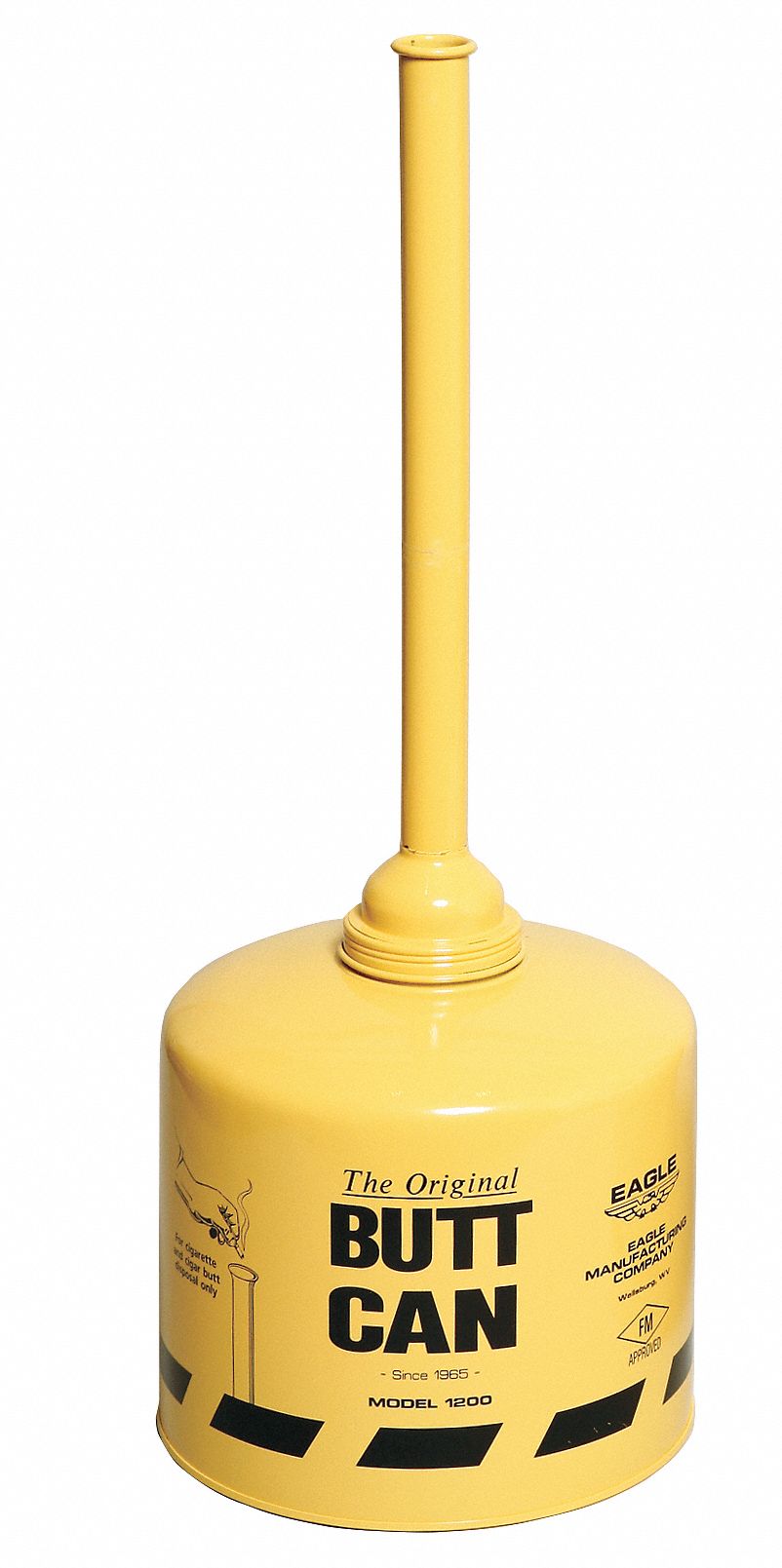 CIGARETTE RECEPTACLE,5 GAL.,YELLOW