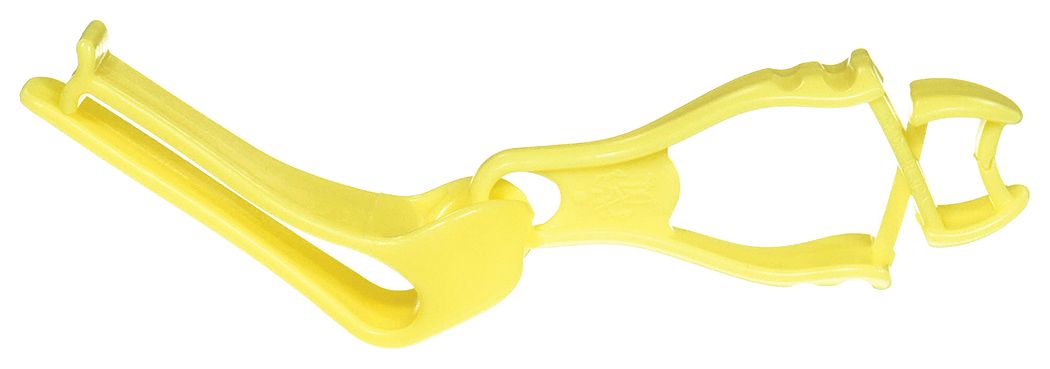 Glove Holder Clips: Plastic, Plastic, 6 in Lg, 1/2 in Max Clip Opening, Lime