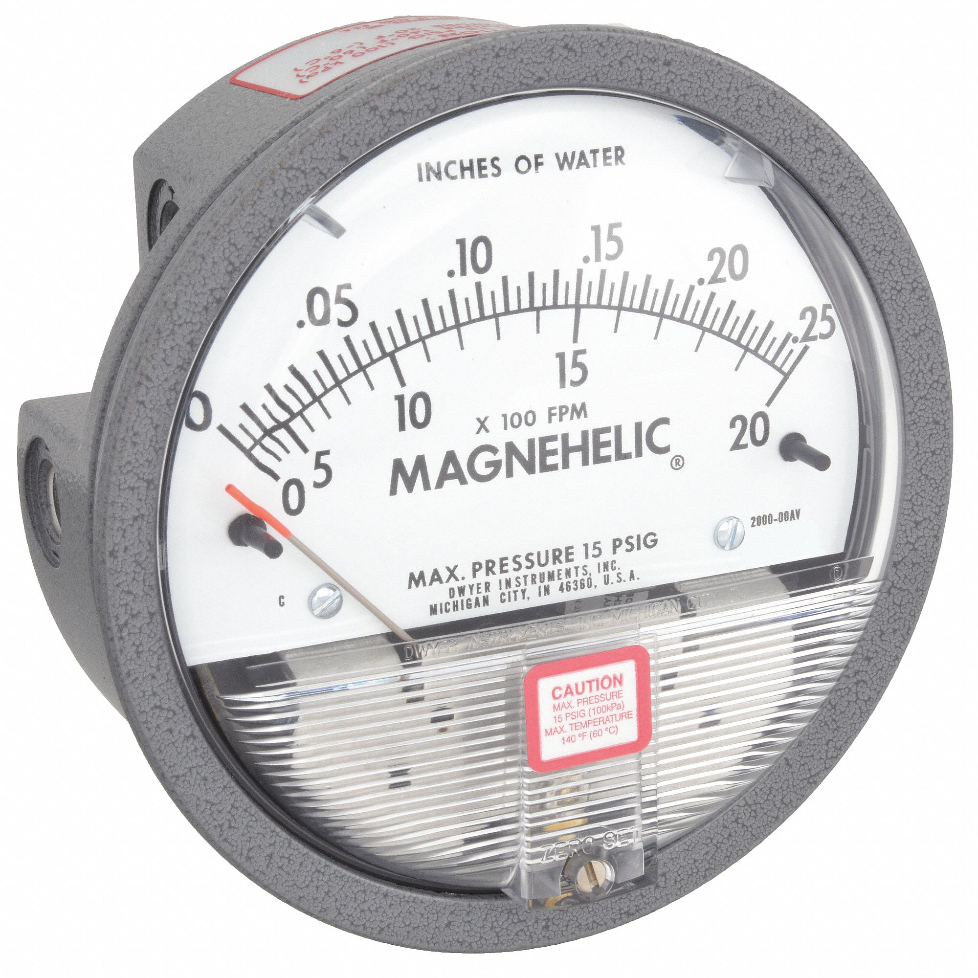 DIFFERENTIAL PRESSURE GAUGE, 1/8 IN FNPT