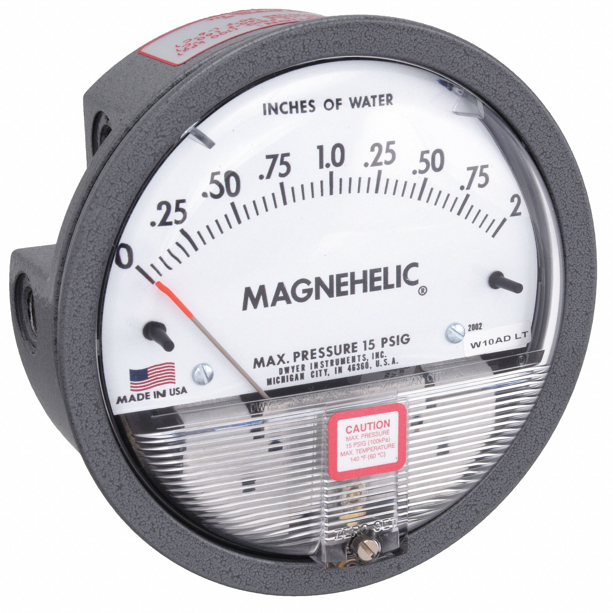 15-0-15in-h2o 1/8in Npt Pressure Gauge Dwyer 2330 Magnehelic 4-1/2in 