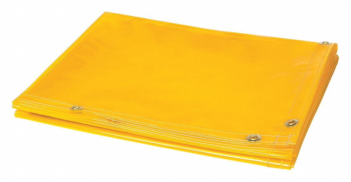 WELDING CURTAIN, VINYL, 6 X 8 FT, YELLOW, TINTED TRANSPARENT