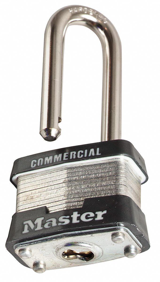 MASTER LOCK Padlock 2 1/2 in Vertical Shackle Clearance, 3/4 in Horizontal Shackle Clearance