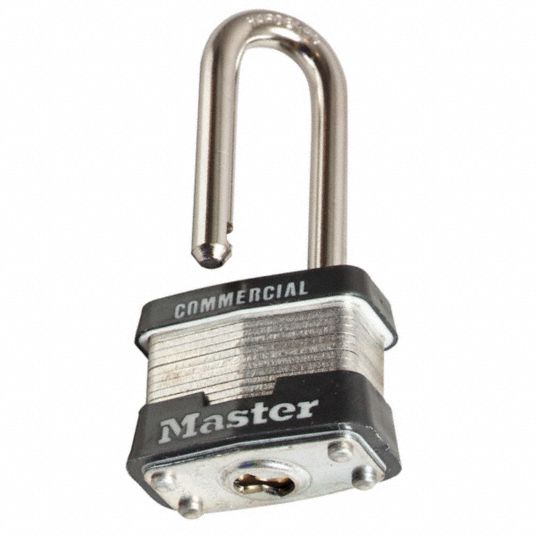 MASTER LOCK Keyed Alike, Padlock, Steel, Shackle Type Long Shackle, Vertical Shackle Clearance 2