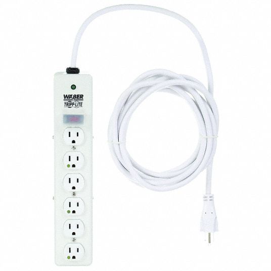 Tripp Lite PS-615-HG Medical-Grade Power Strip, 120 VAC, 15 A, 6