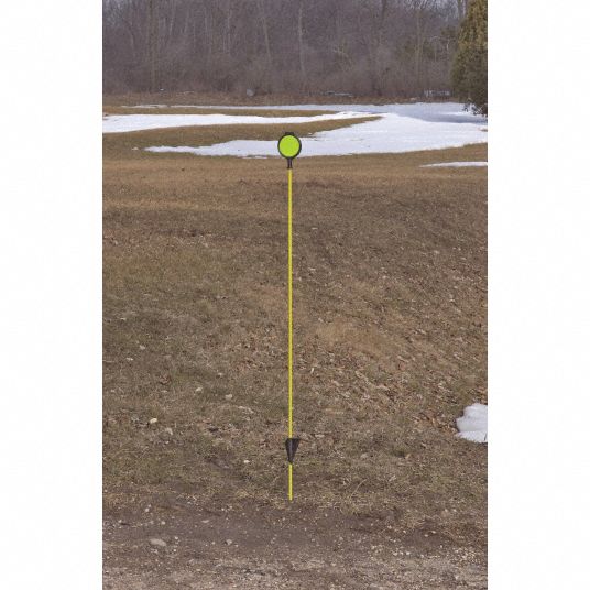 GRAINGER APPROVED 48 inH Fiberglass Driveway Marker, High Visibility Yellow, 1 EA 3TAG2162