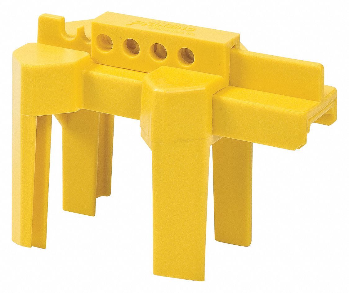 BRADY Ball Valve Lockout, Polypropylene, Yellow 3TAP3BS07AYW Grainger