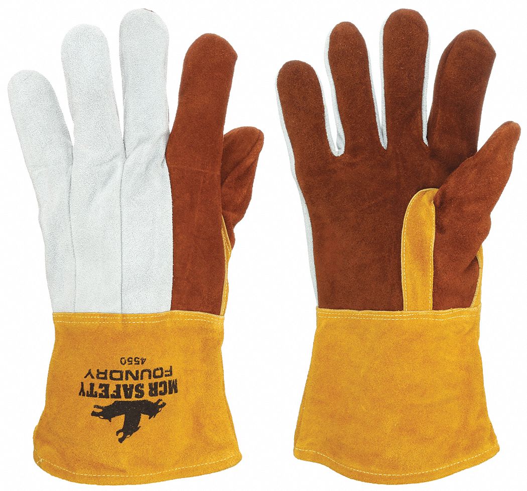 Straight Thumb, Gauntlet Cuff, Welding Gloves 3TCC34550 Grainger