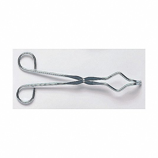 Nickel Plated Steel, 9 in Overall Lg, Crucible Tongs - 3TCG6