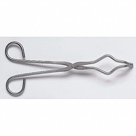 Crucible Tongs: 9 in Overall Lg, Stainless Steel, 305, Electro-Polished, 3/16 in Wire Size