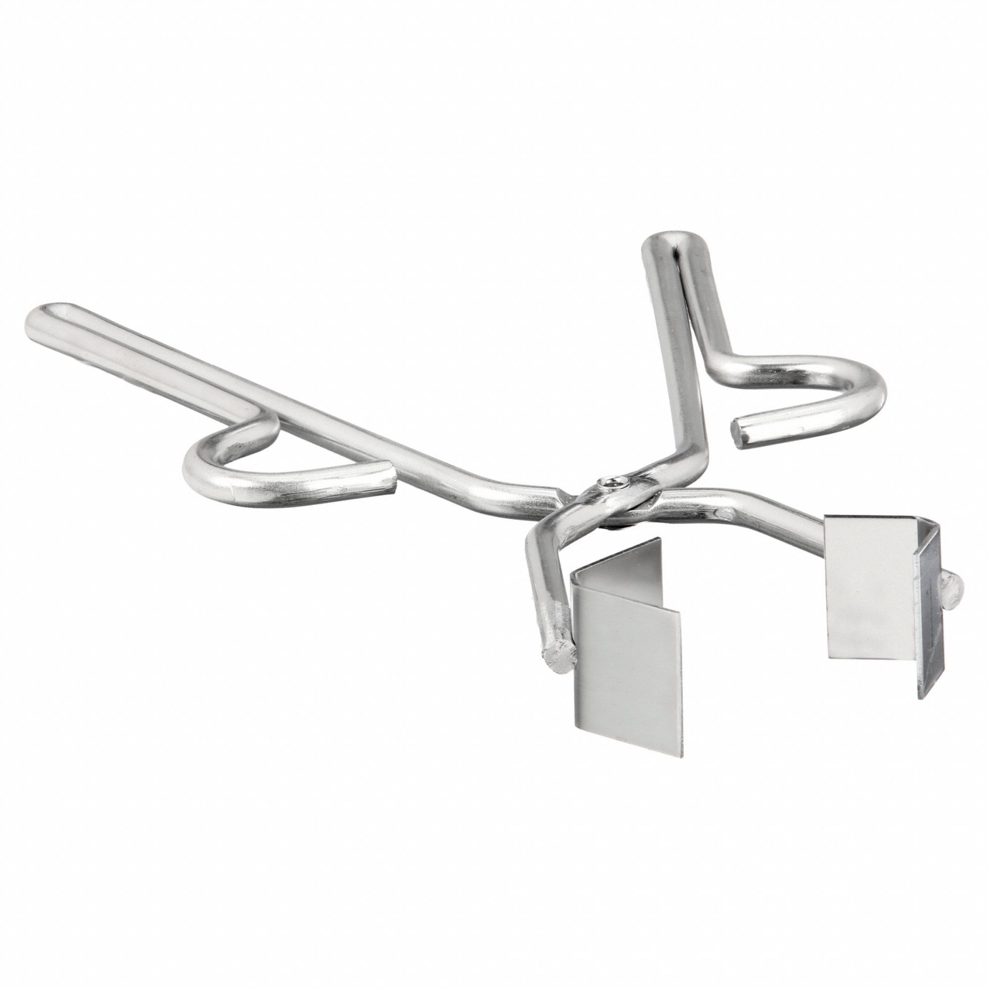 Flask Tongs: 9 in Overall Lg, Stainless Steel, 300, Uncoated, 1/4 in Wire Size, 1 in Tip Lg, Flasks