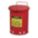 OILY WASTE CAN, 10 GAL, RED, GALVANIZED STEEL, 18¼ IN H, HAND OPERATED SELF CLOSING