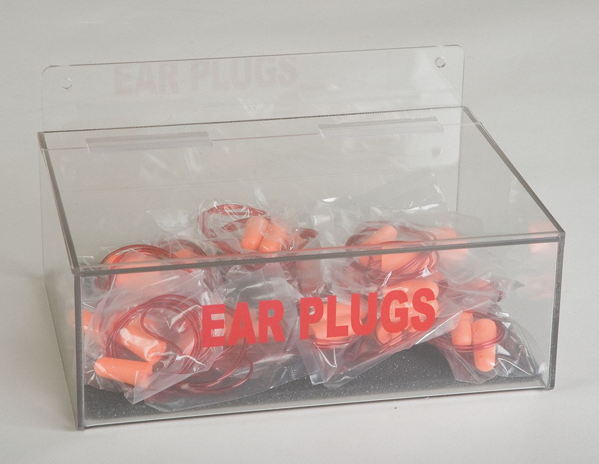 GRAINGER APPROVED Ear Plug Dispenser Empty Dispenser, 100 Pairs, Wall