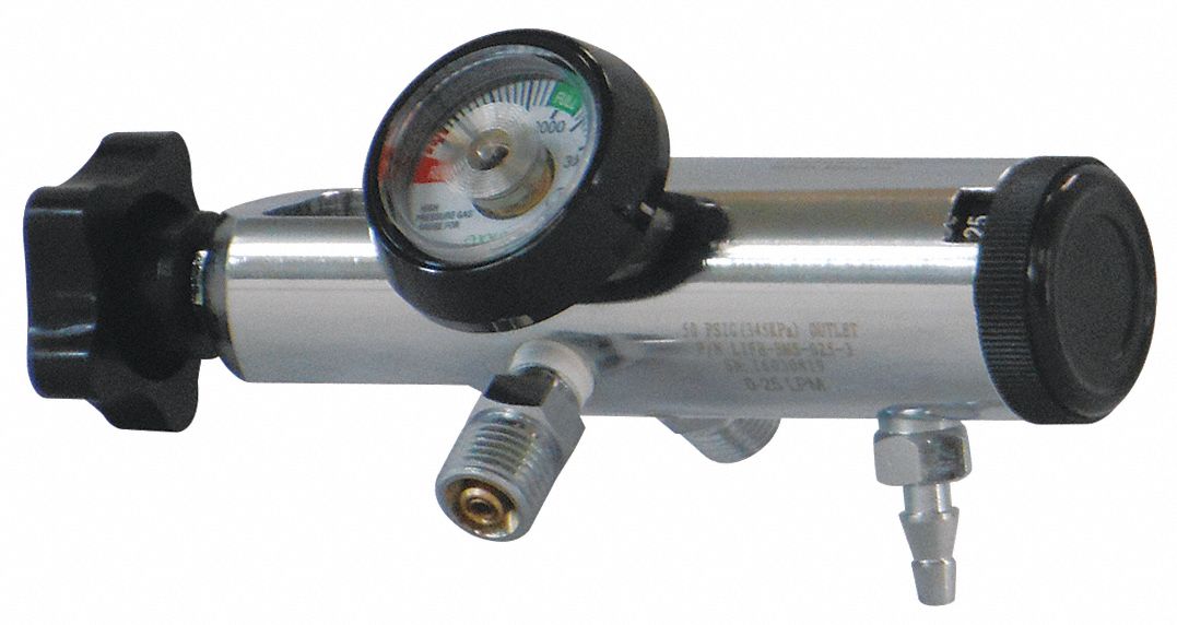 Oxygen Regulator 25 lpm Brass 1 1/2 W