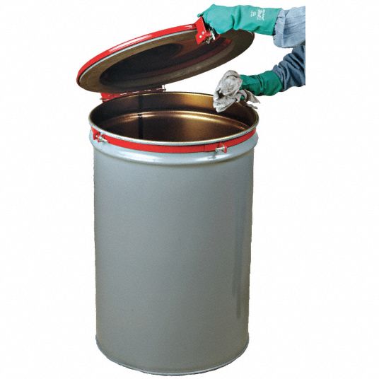 GRAINGER APPROVED Steel Drum Cover, Self Closing Lid, Red, Number of