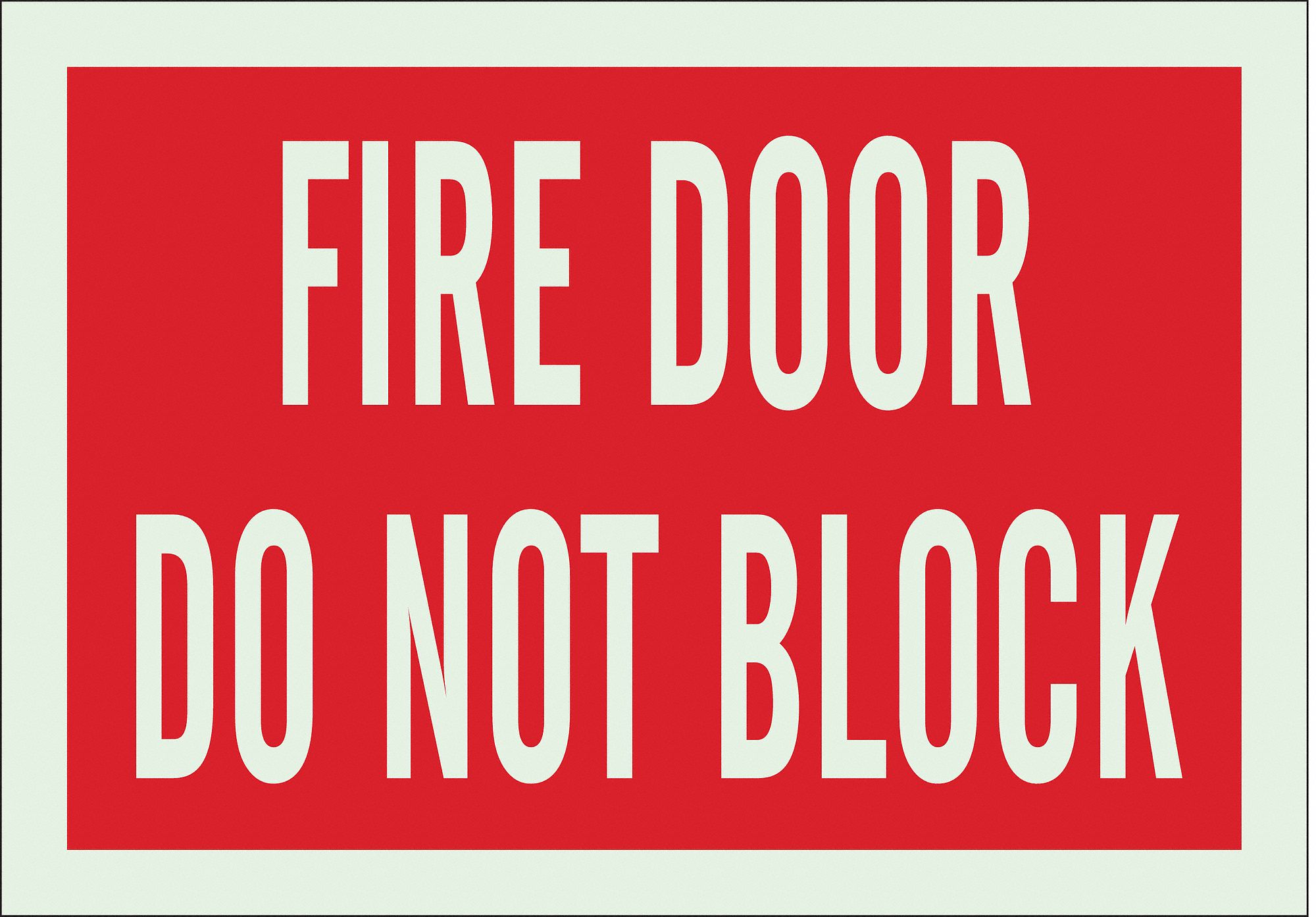 FIRE DOOR SIGN, POLYESTER, 10 IN WIDTH, 7 IN HEIGHT, ADHESIVE SURFACE