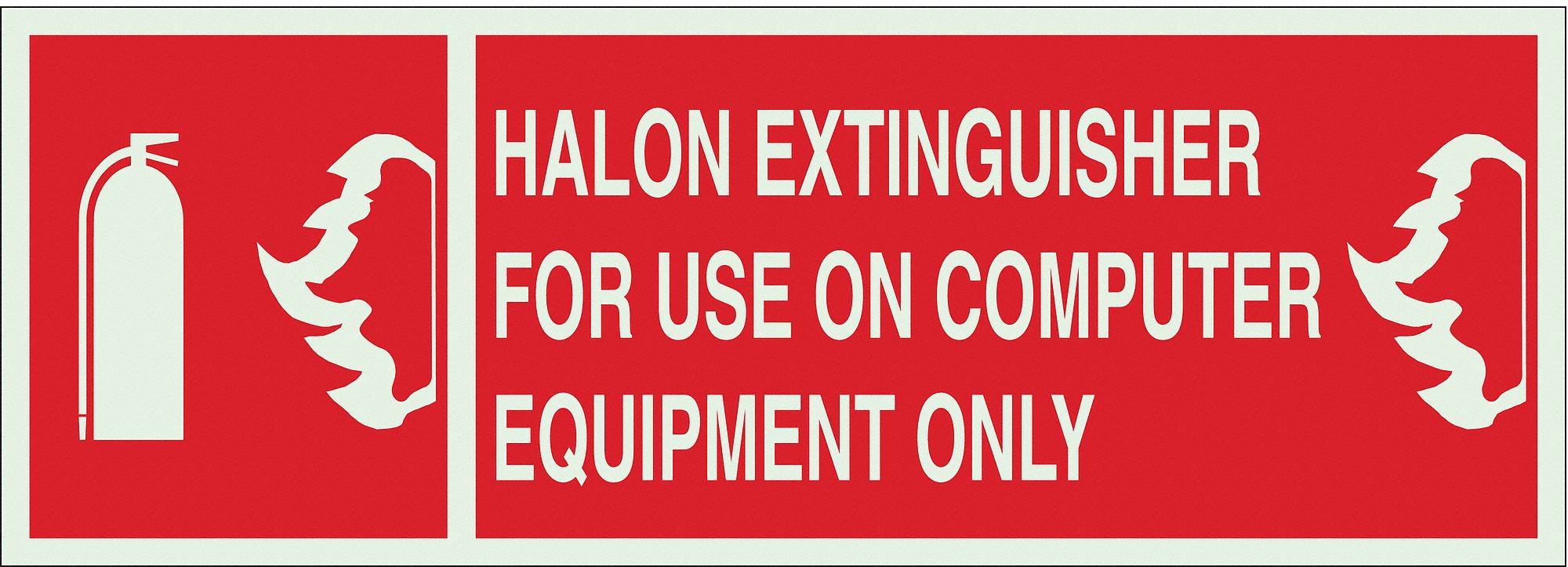 FIRE EQUIPMENT SIGN, NO HEADER, PLASTIC, 5 IN X 14 IN, WITH MOUNTING HOLES, NOT RETROREFLECTIVE